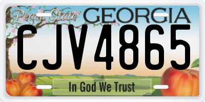GA license plate CJV4865