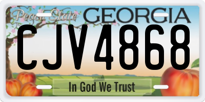 GA license plate CJV4868
