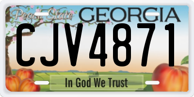 GA license plate CJV4871