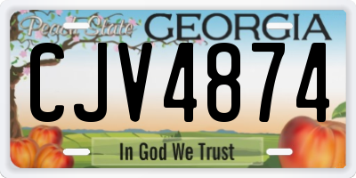 GA license plate CJV4874
