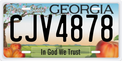GA license plate CJV4878
