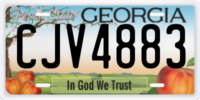 GA license plate CJV4883