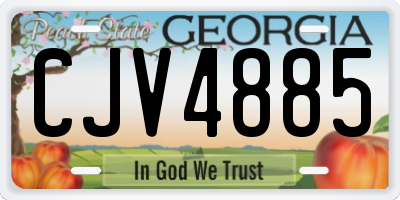 GA license plate CJV4885
