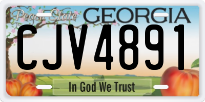GA license plate CJV4891