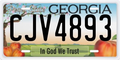 GA license plate CJV4893
