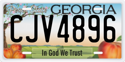 GA license plate CJV4896