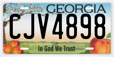 GA license plate CJV4898