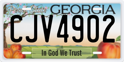 GA license plate CJV4902