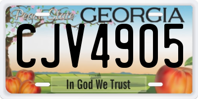 GA license plate CJV4905