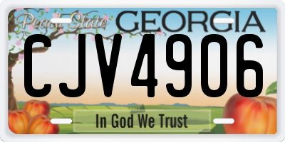 GA license plate CJV4906