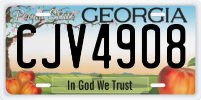 GA license plate CJV4908