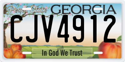GA license plate CJV4912