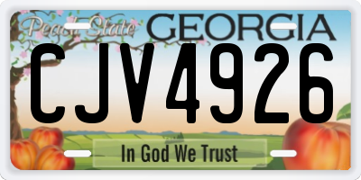 GA license plate CJV4926