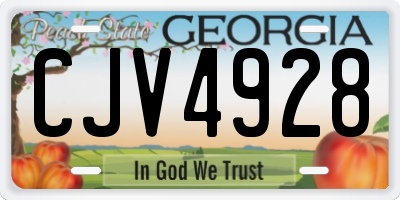 GA license plate CJV4928