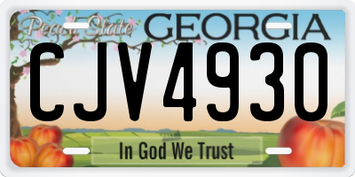 GA license plate CJV4930