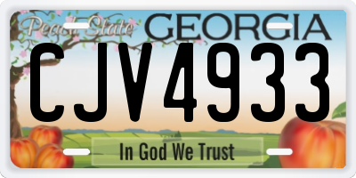 GA license plate CJV4933