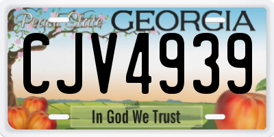 GA license plate CJV4939