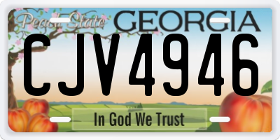 GA license plate CJV4946