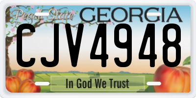 GA license plate CJV4948