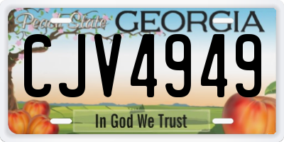 GA license plate CJV4949