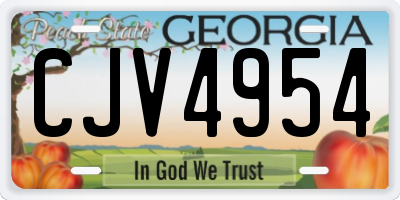 GA license plate CJV4954
