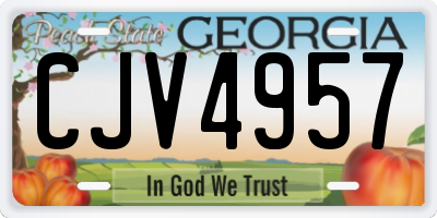 GA license plate CJV4957