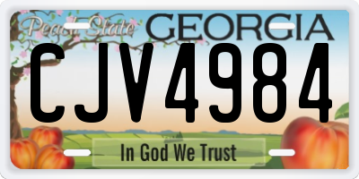 GA license plate CJV4984