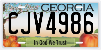 GA license plate CJV4986