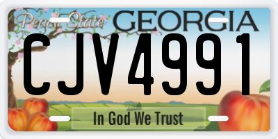 GA license plate CJV4991