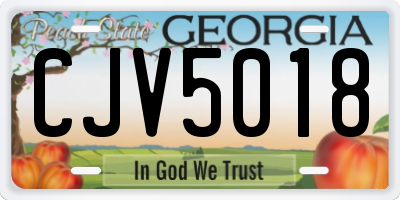 GA license plate CJV5018