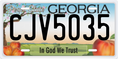 GA license plate CJV5035