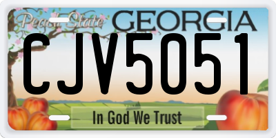GA license plate CJV5051