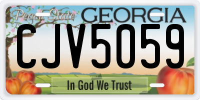 GA license plate CJV5059