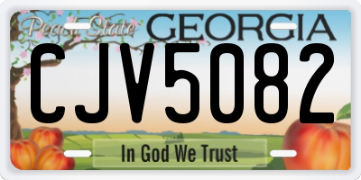 GA license plate CJV5082