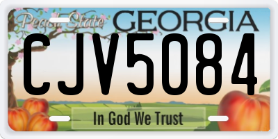 GA license plate CJV5084