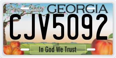 GA license plate CJV5092