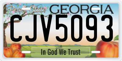 GA license plate CJV5093