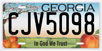 GA license plate CJV5098