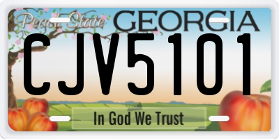 GA license plate CJV5101