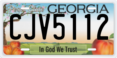 GA license plate CJV5112