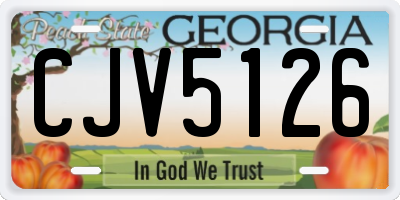 GA license plate CJV5126