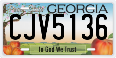 GA license plate CJV5136
