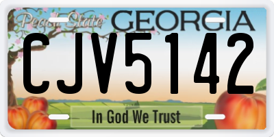 GA license plate CJV5142