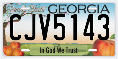 GA license plate CJV5143