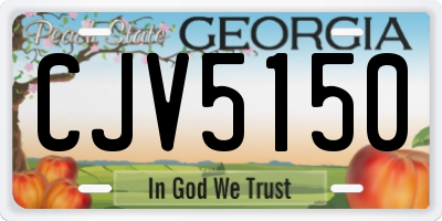 GA license plate CJV5150