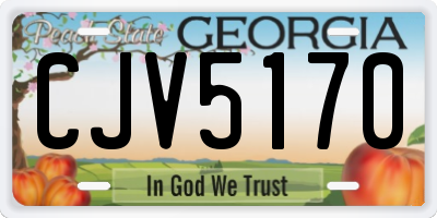 GA license plate CJV5170