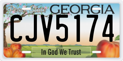 GA license plate CJV5174