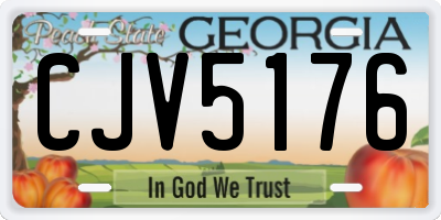 GA license plate CJV5176