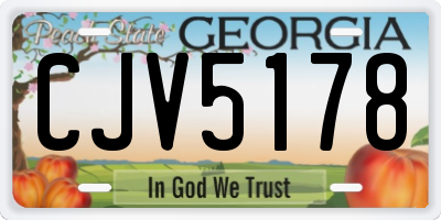 GA license plate CJV5178