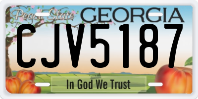 GA license plate CJV5187